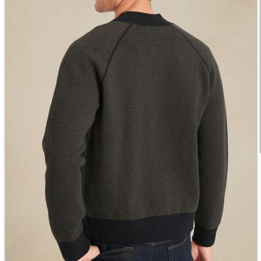 Men's Banana Republic Bomber Sweater Jacket Size Large Tall - Picture 2 of 9